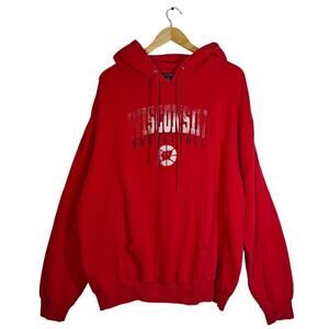 Storm Fleece Wisconsin Basketball Red Hoodie XL Graphic